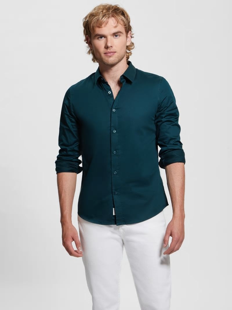 Guess Luxe Stretch Shirt - Dark Jade