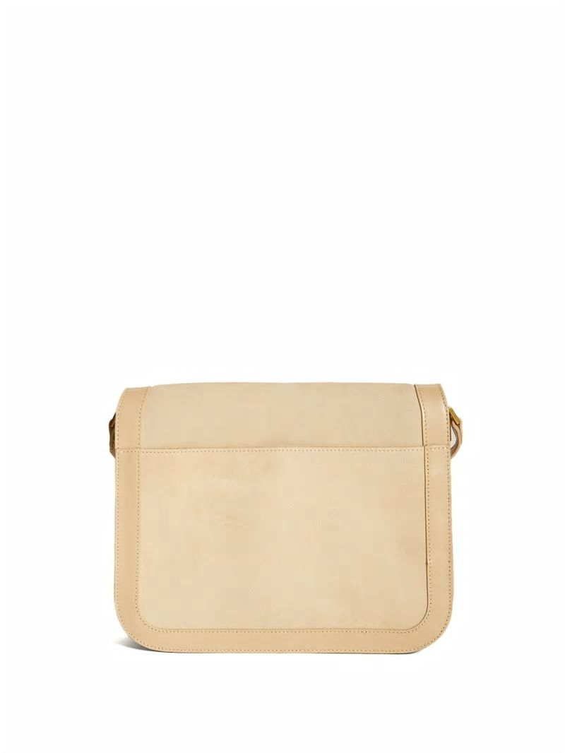 Guess Thea Medium Flap Leather Crossbody - Beige Overflow