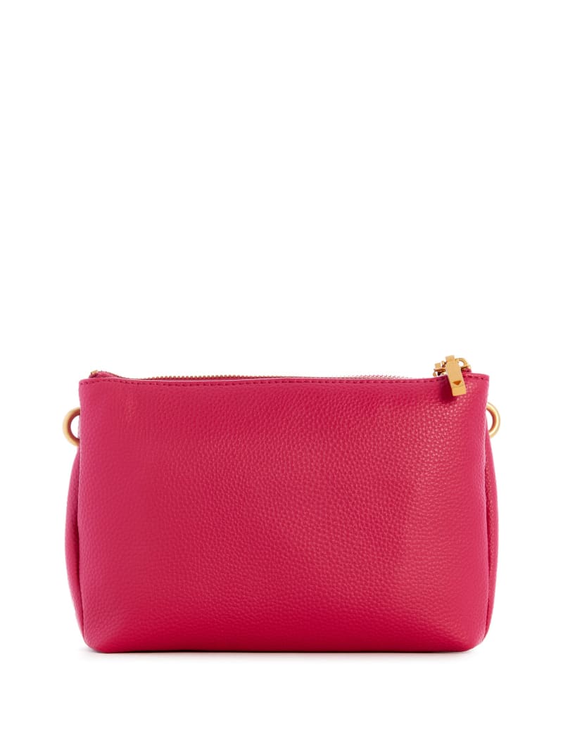 Guess Laryn Pebbled Dual-Zip Crossbody - Fuchsia