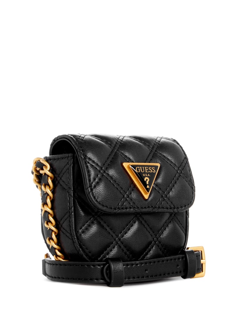 Guess Giully Quilted Micro Mini Crossbody - Black Floral Print