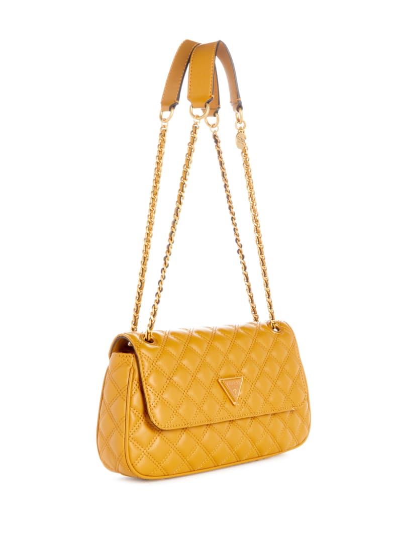 Guess Giully Quilted Convertible Crossbody - Mustard