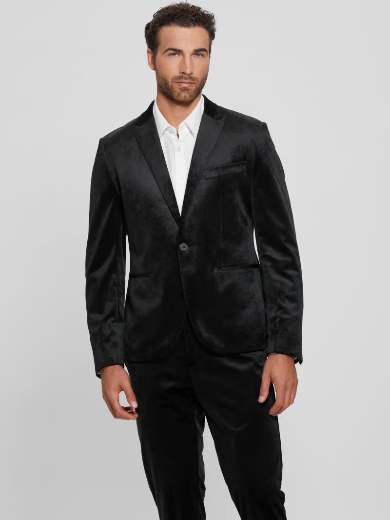 Guess Fulham Velvet Blazer - Black