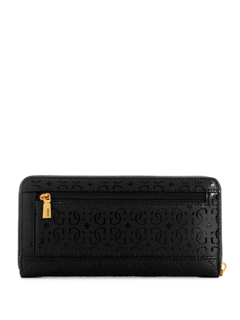 Guess Jania Large Zip-Around Wallet - Black