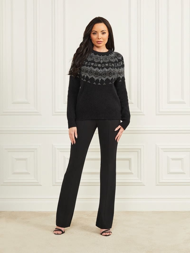 Guess Jodie Embellished Sweater - Black