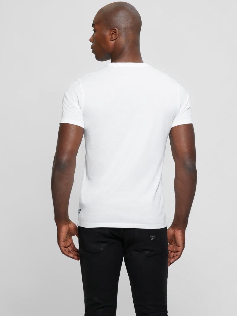 Guess Metallic Signature Tee - Pure White