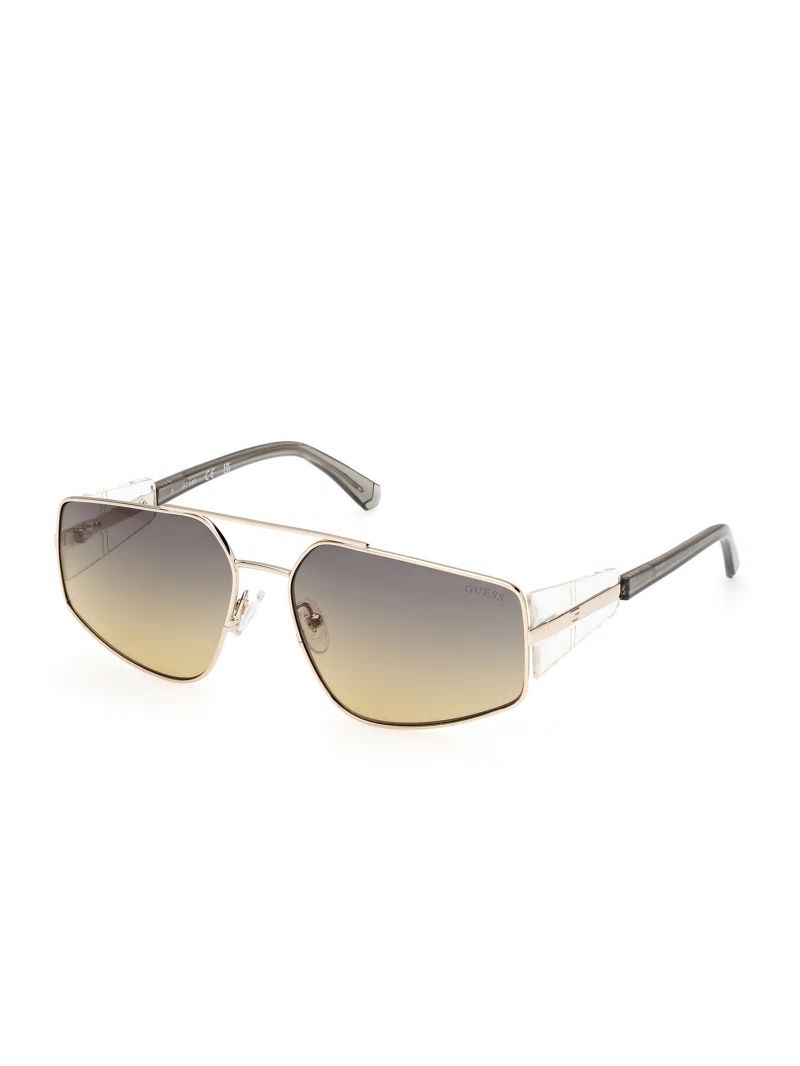 Guess Crystal Side Navigator Sunglasses - Gld