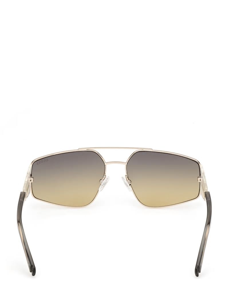 Guess Crystal Side Navigator Sunglasses - Gld