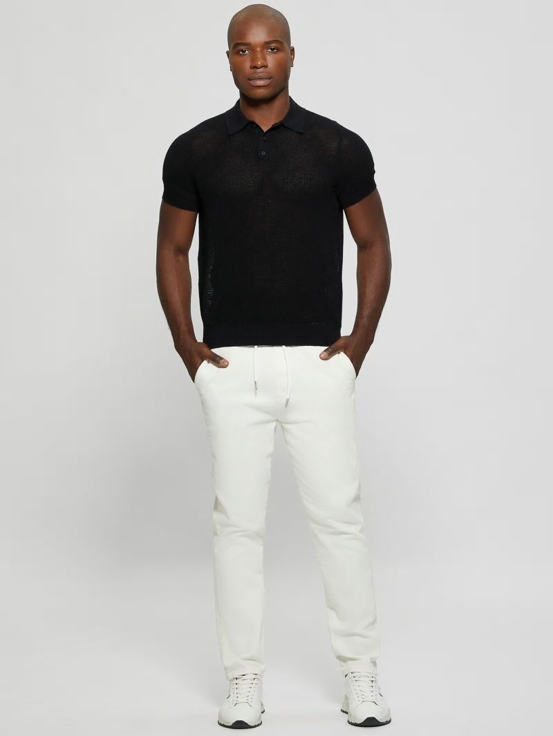 Guess Eco Lenny Open-Stitch Polo - Black