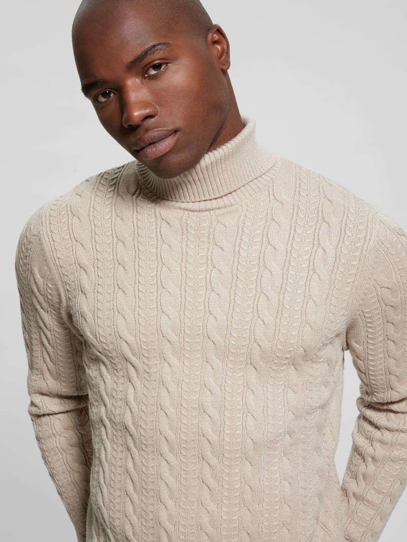 Guess Eco Ethan Turtleneck Sweater - Neutral Sand