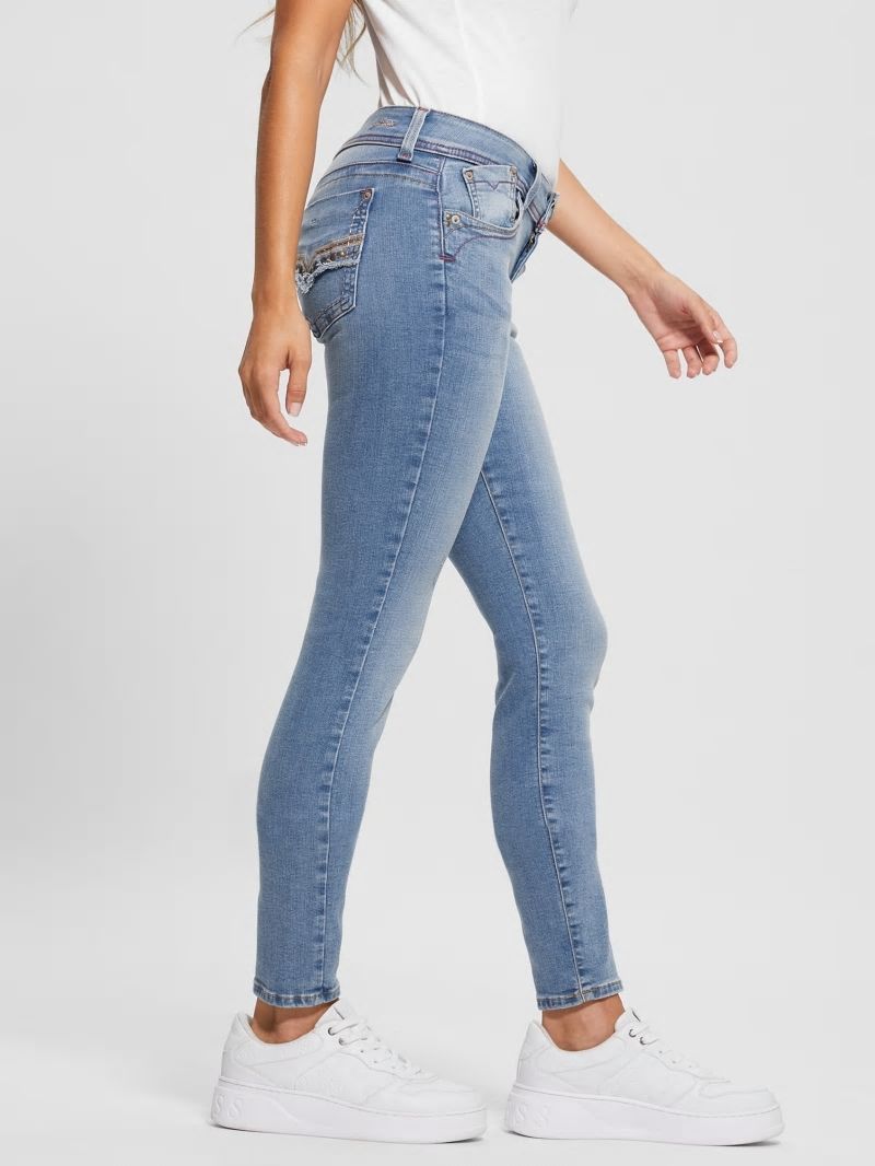 Guess Eco Daredevil Mid-Rise Skinny Jeans - Y2k Blue