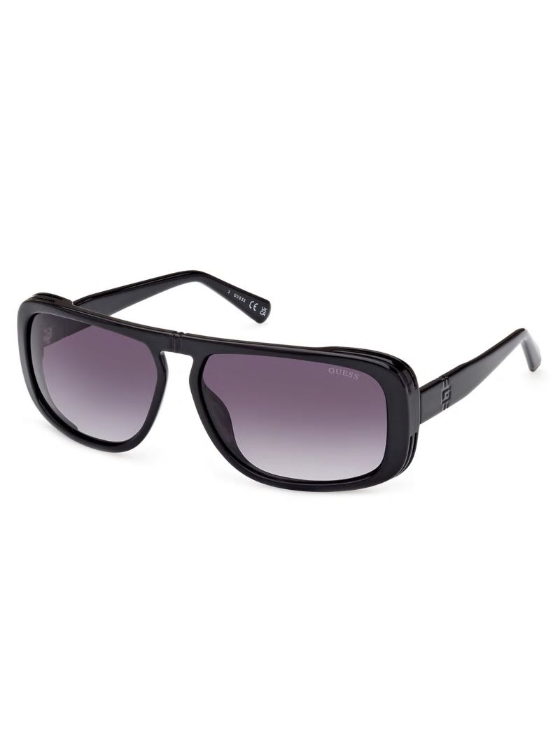 Guess Quincy Plastic Aviator Sunglasses - Silver