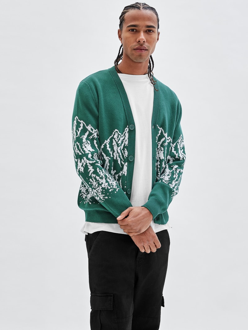 Guess GUESS Originals Mountain Cardigan - Evermore Green