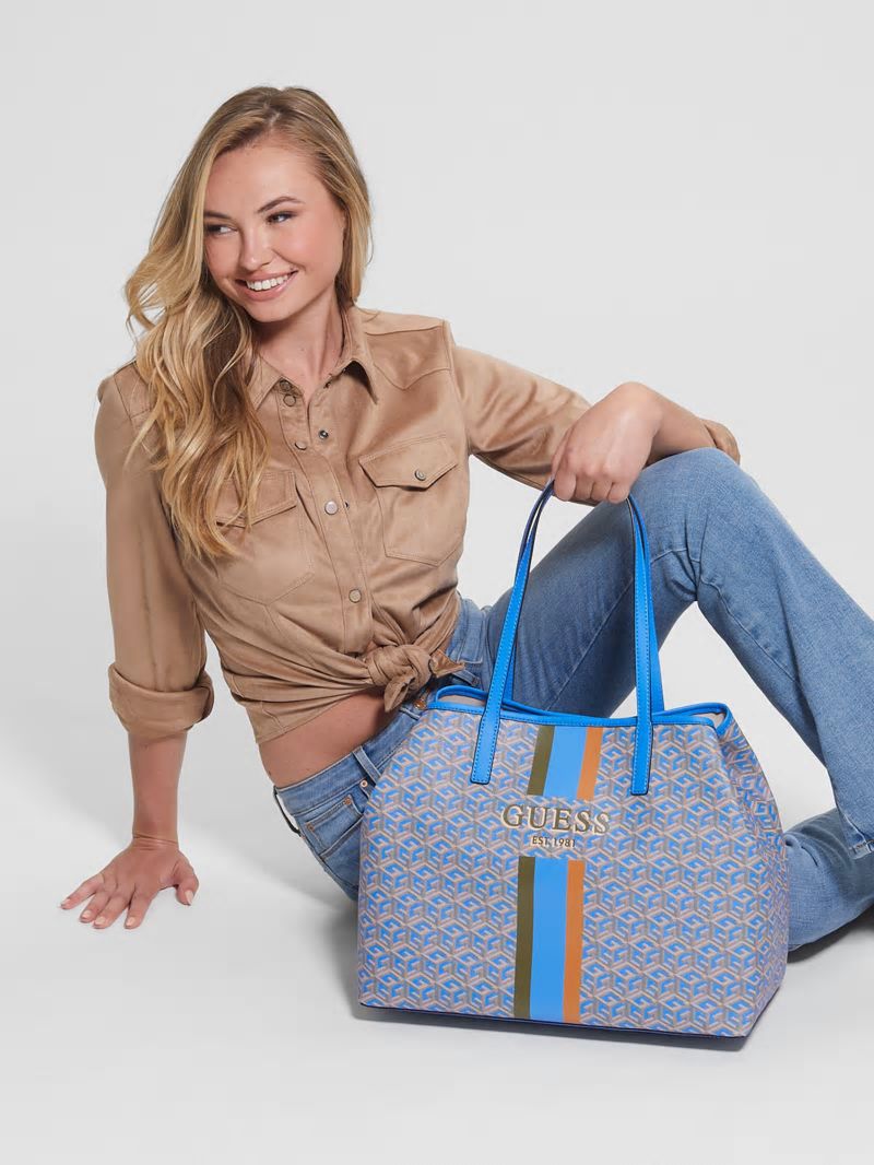 Guess Vikky Large Tote - Aquatic Logo