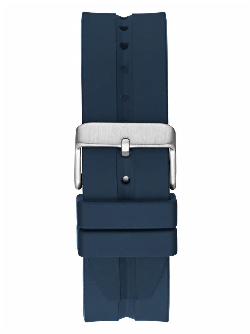 Guess Gunmetal and Navy Silicone Multifunction Watch - Navy