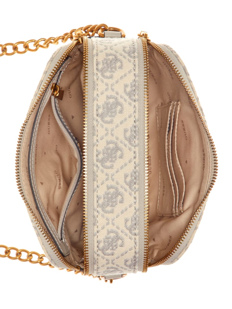 Guess Izzy Jacquard Logo Camera Bag - Dove Logo