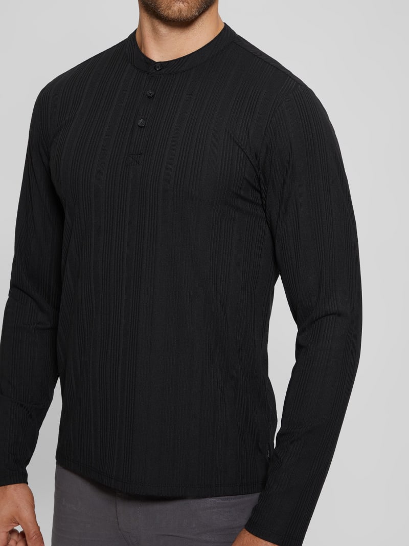 Guess Eco Brentwood Knit Henley - Black