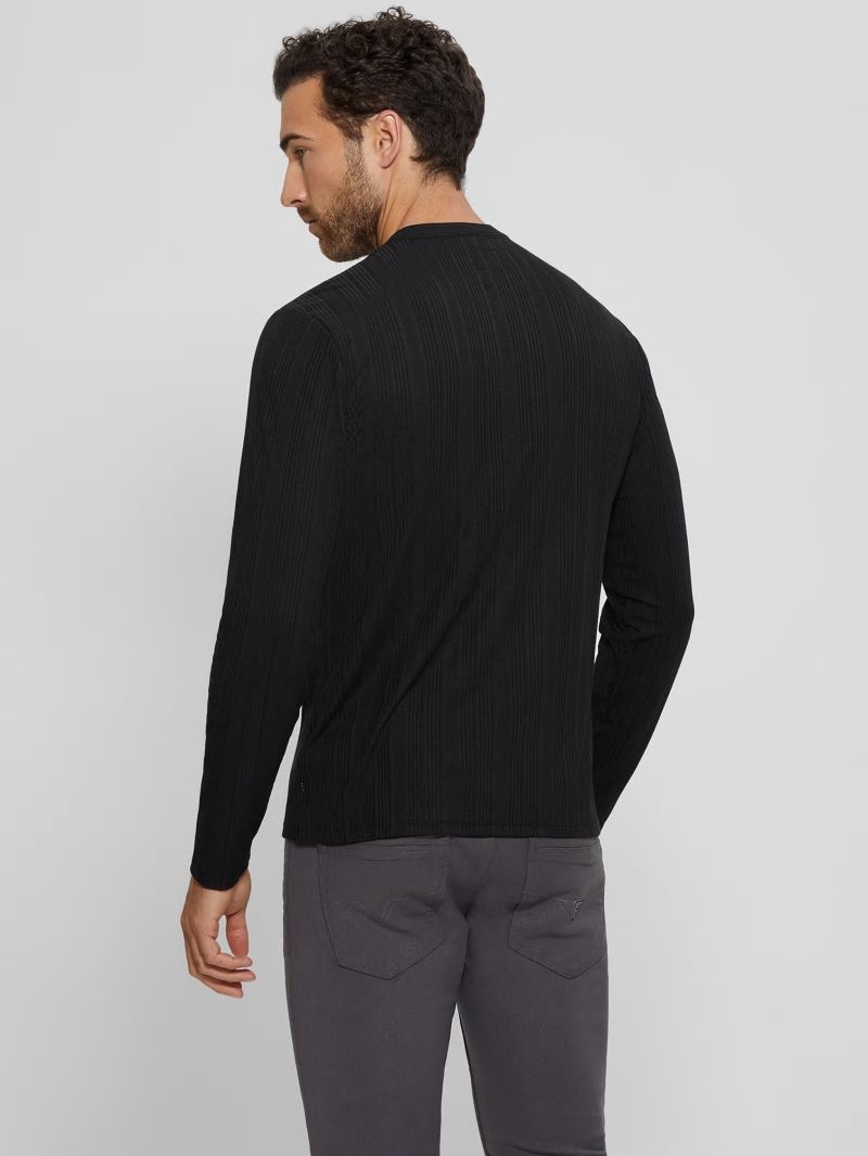 Guess Eco Brentwood Knit Henley - Black