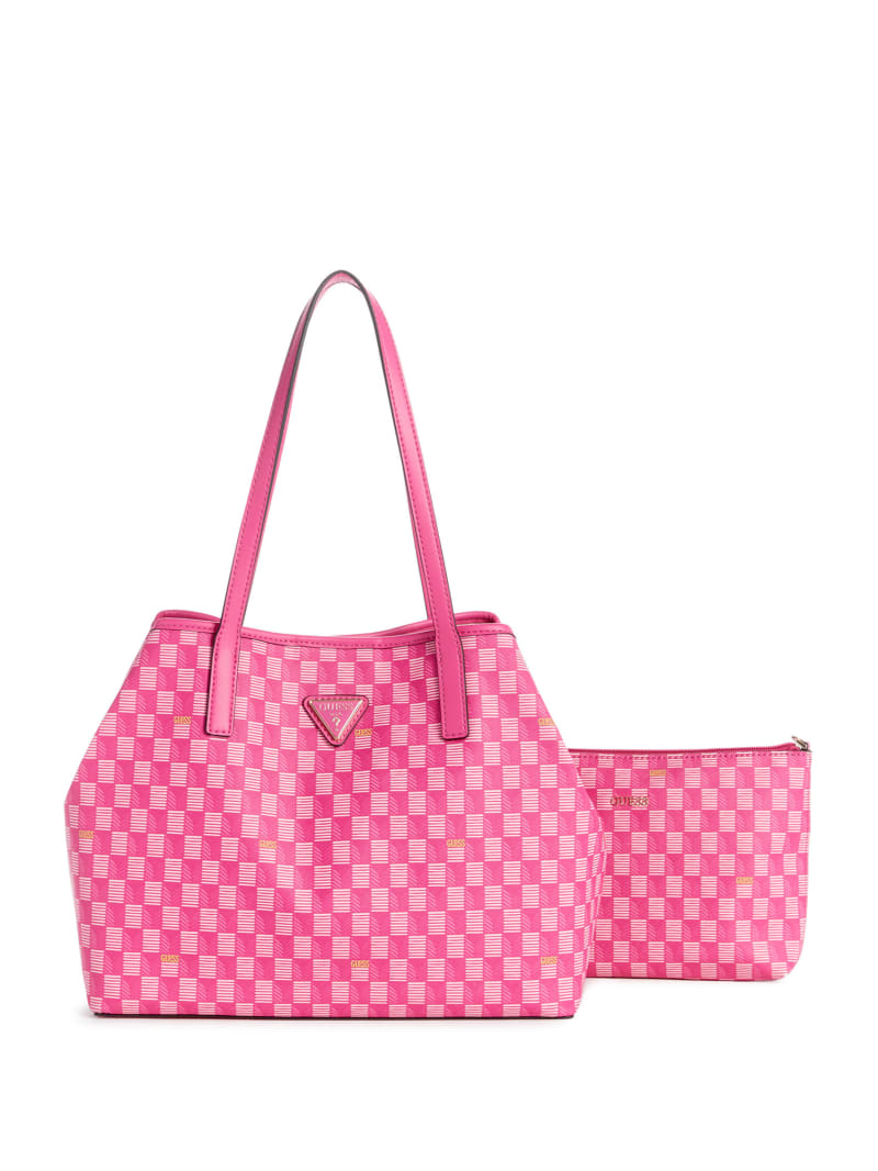 Guess Vikky Tote Set - Fuchsia Logo