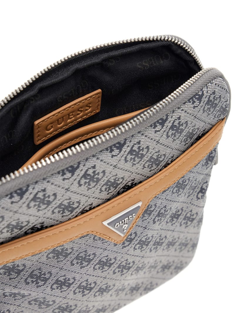 Guess Vezzola Jacquard Flat Crossbody - Blue