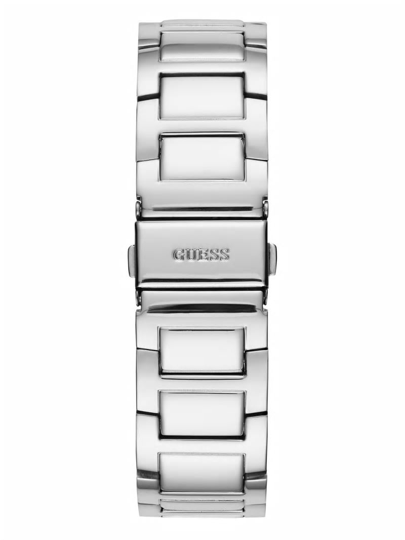 Guess Rhinestone Silver-Tone Multifunction Watch - Silver