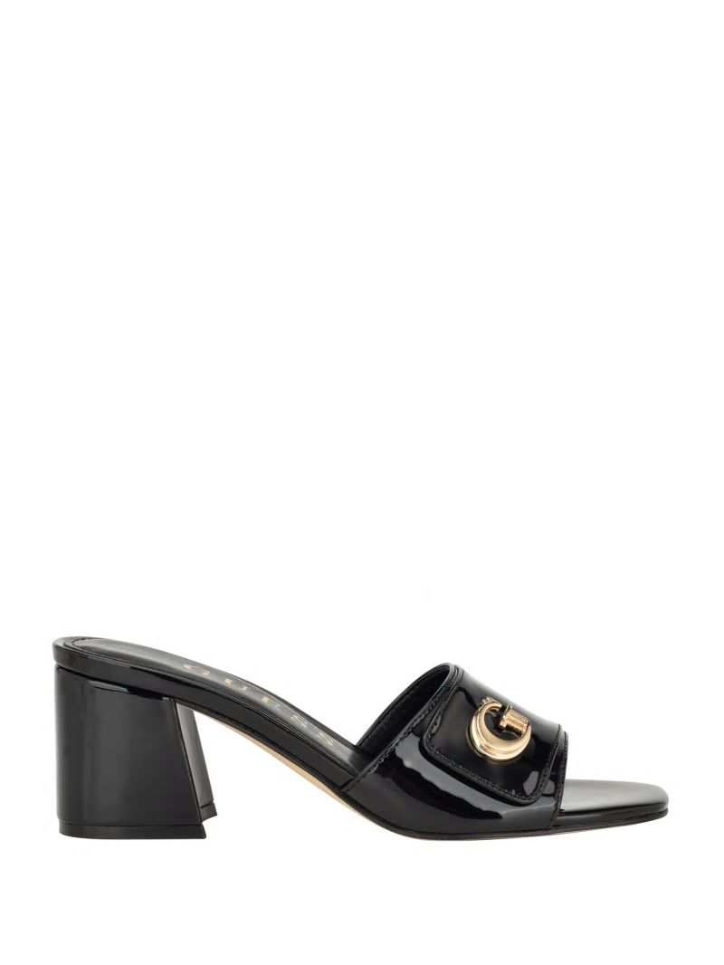 Guess Gallai Block Heel Mules - Black 002