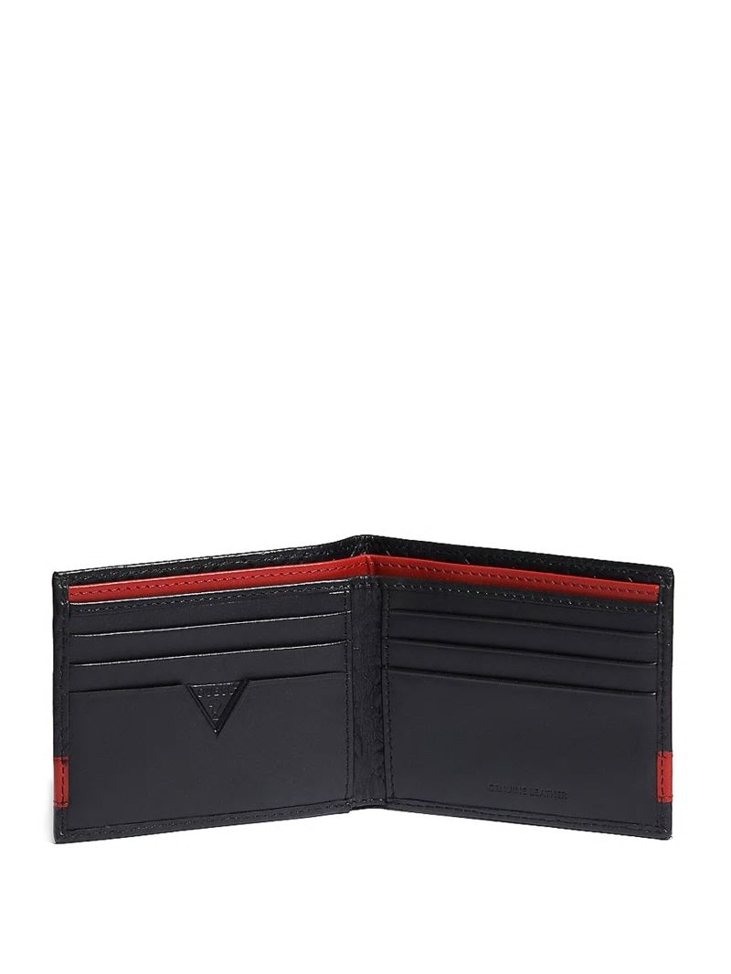 Guess Mesa Double Billfold Wallet - Black/Red