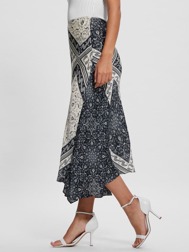 Guess Eco Katrina Printed Skirt - Sashiko Square Bandana