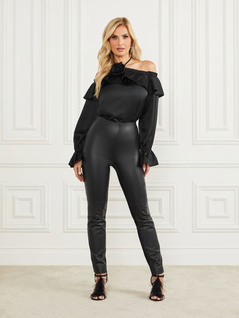 Guess Dixie Satin Blouse - Black