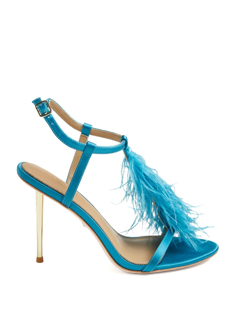 Guess Reyon Feather Satin Heel - Blue Opal