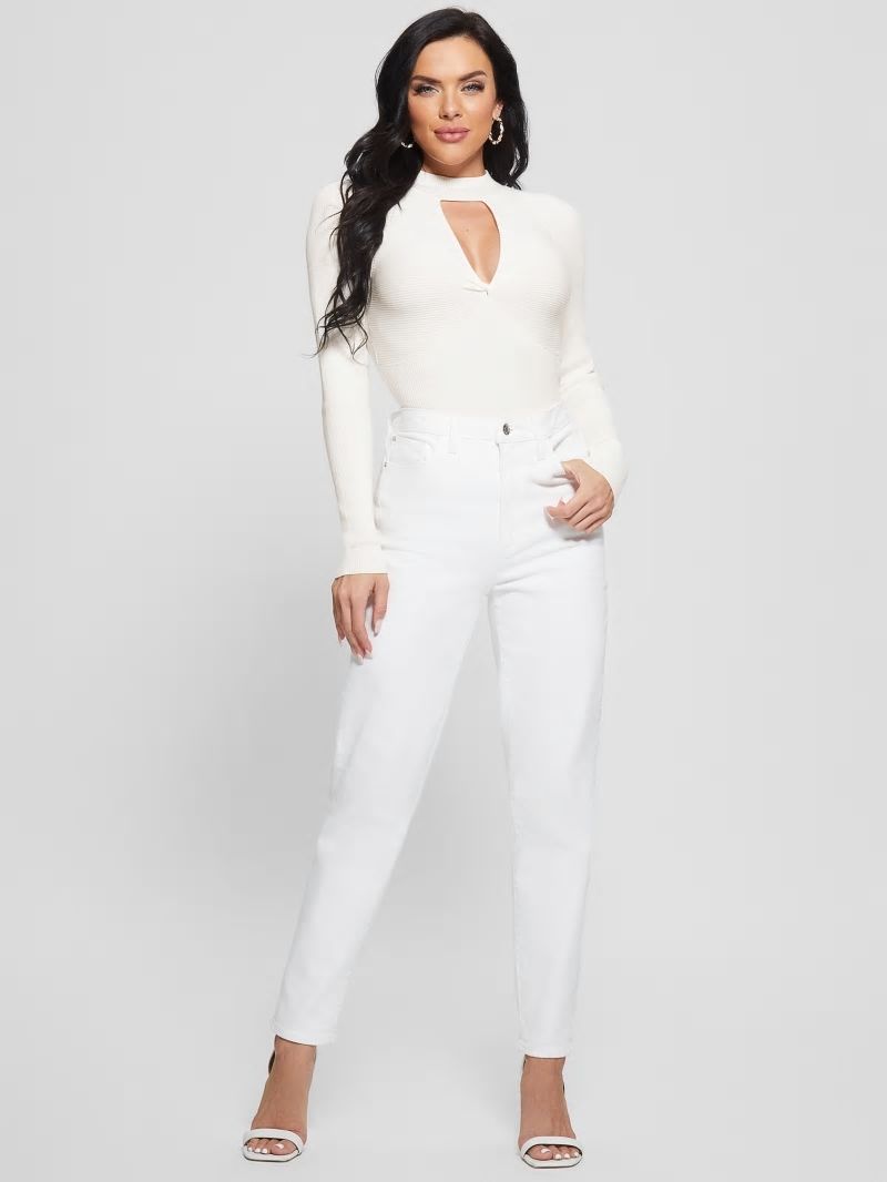 Guess Eco Rubie Cutout Sweater - Cream White