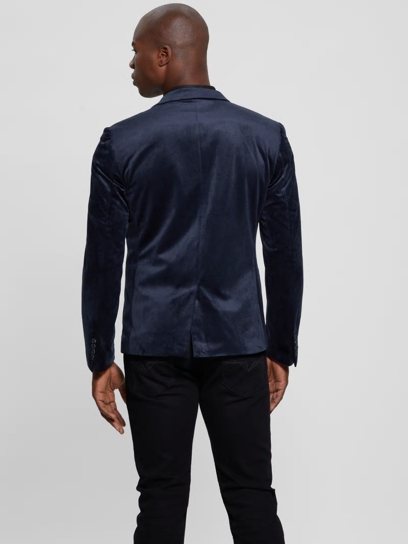 Guess Fulham Velvet Blazer - Bleu éLéGant