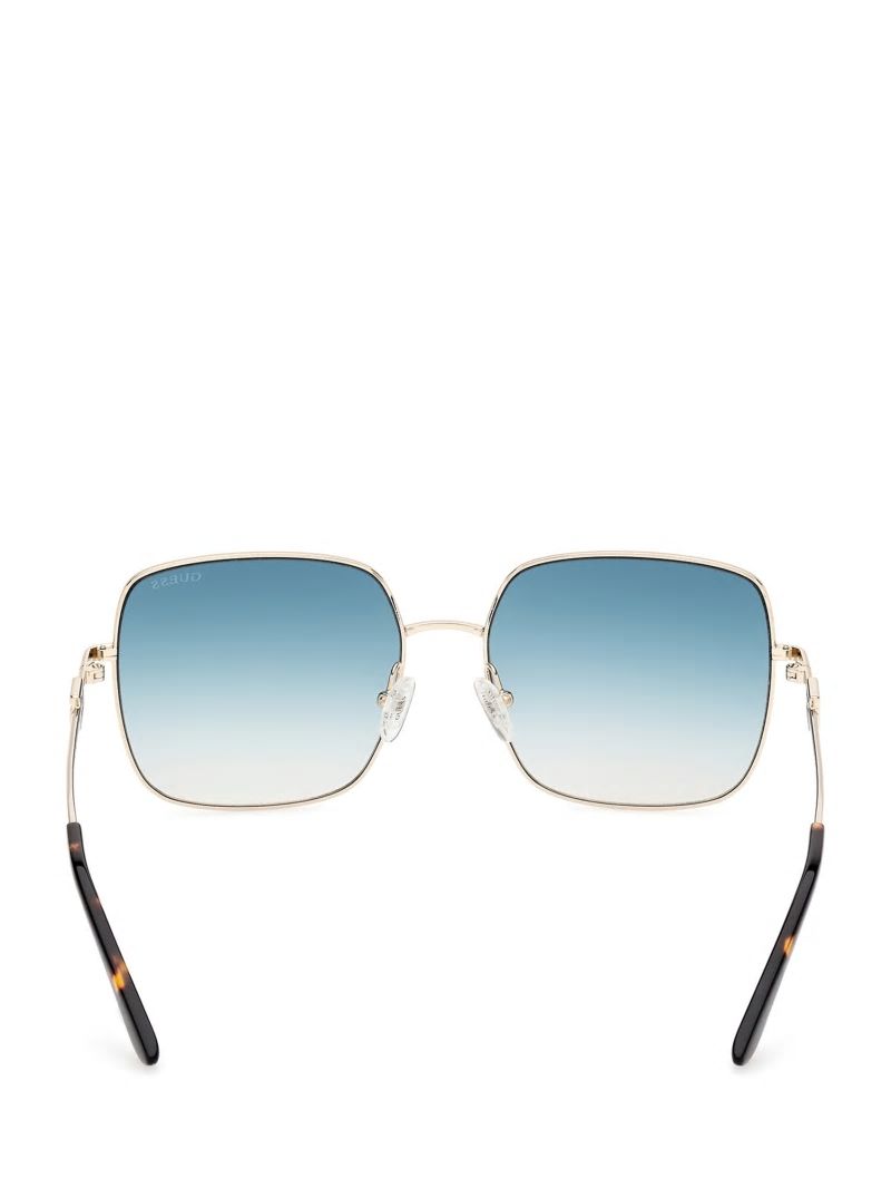 Guess Oversized Square G Metal Sunglasses - Gld