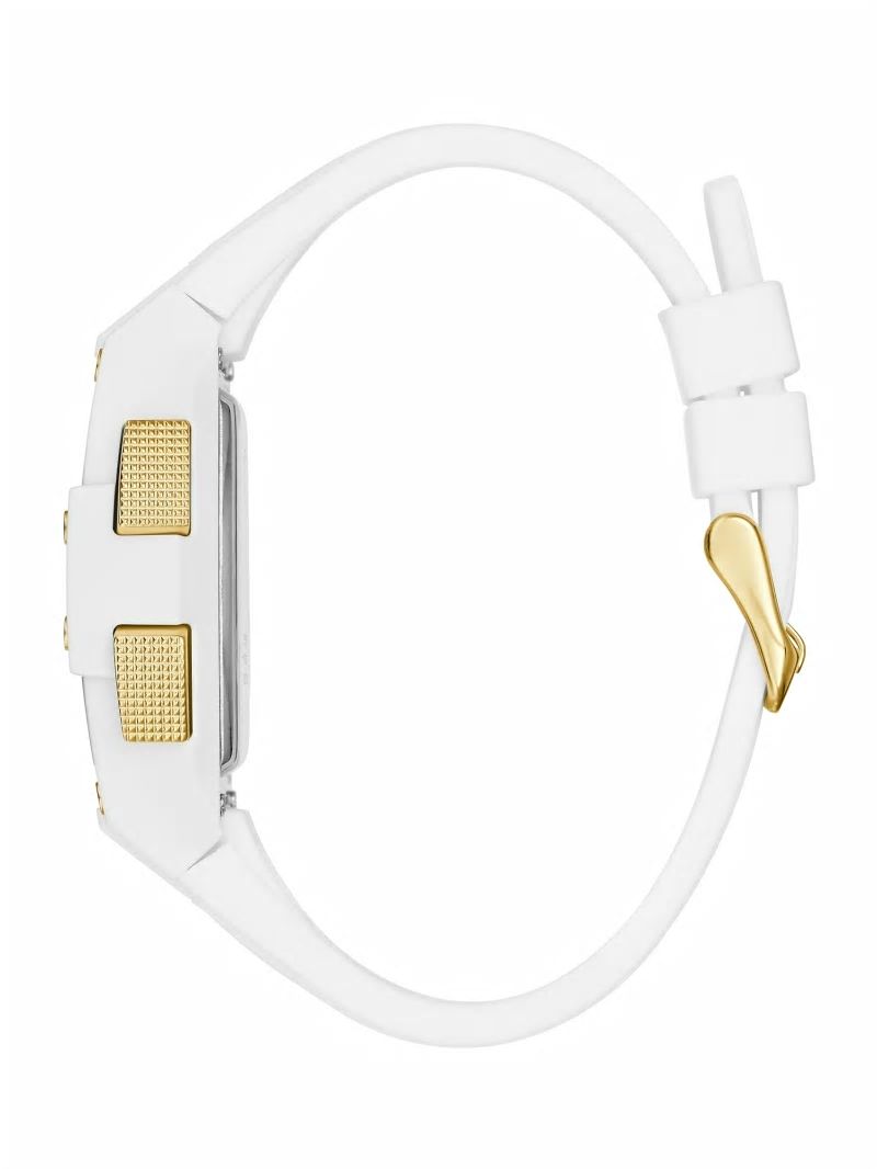 Guess Gold-Tone and White Digital Watch - White