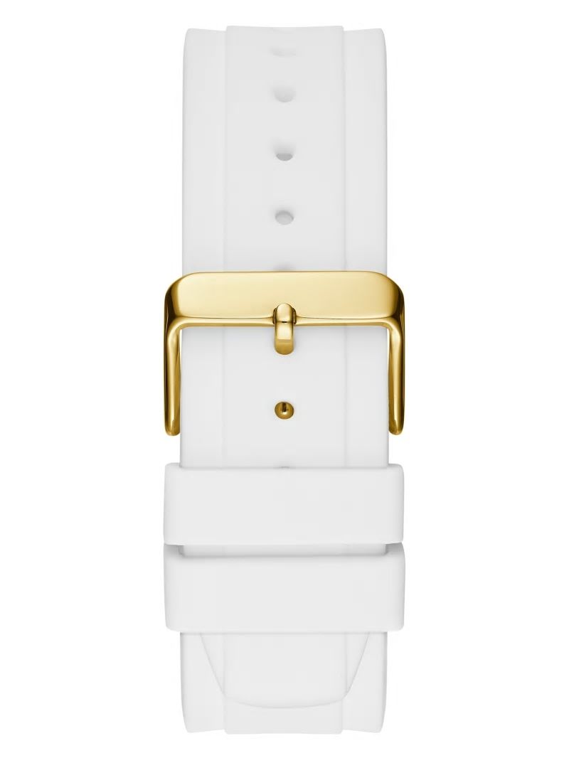 Guess Gold-Tone and White Digital Watch - White