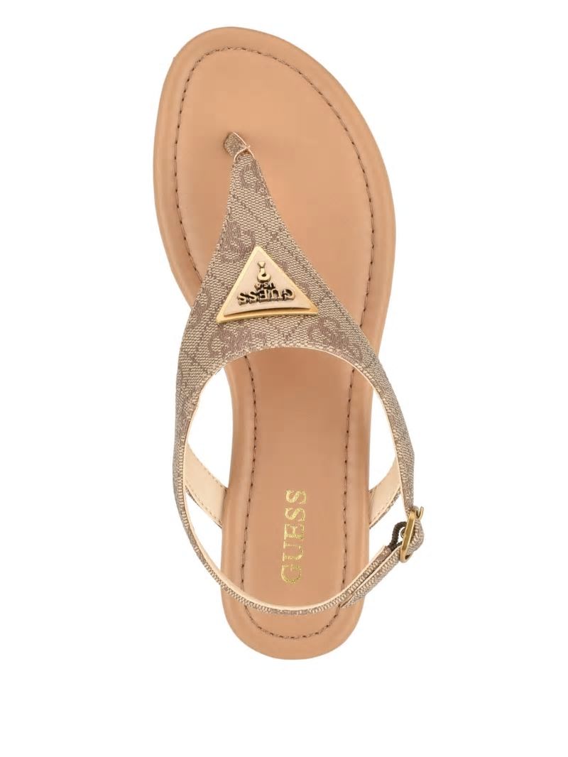 Guess Unali Thong Sandals - Medium Brown