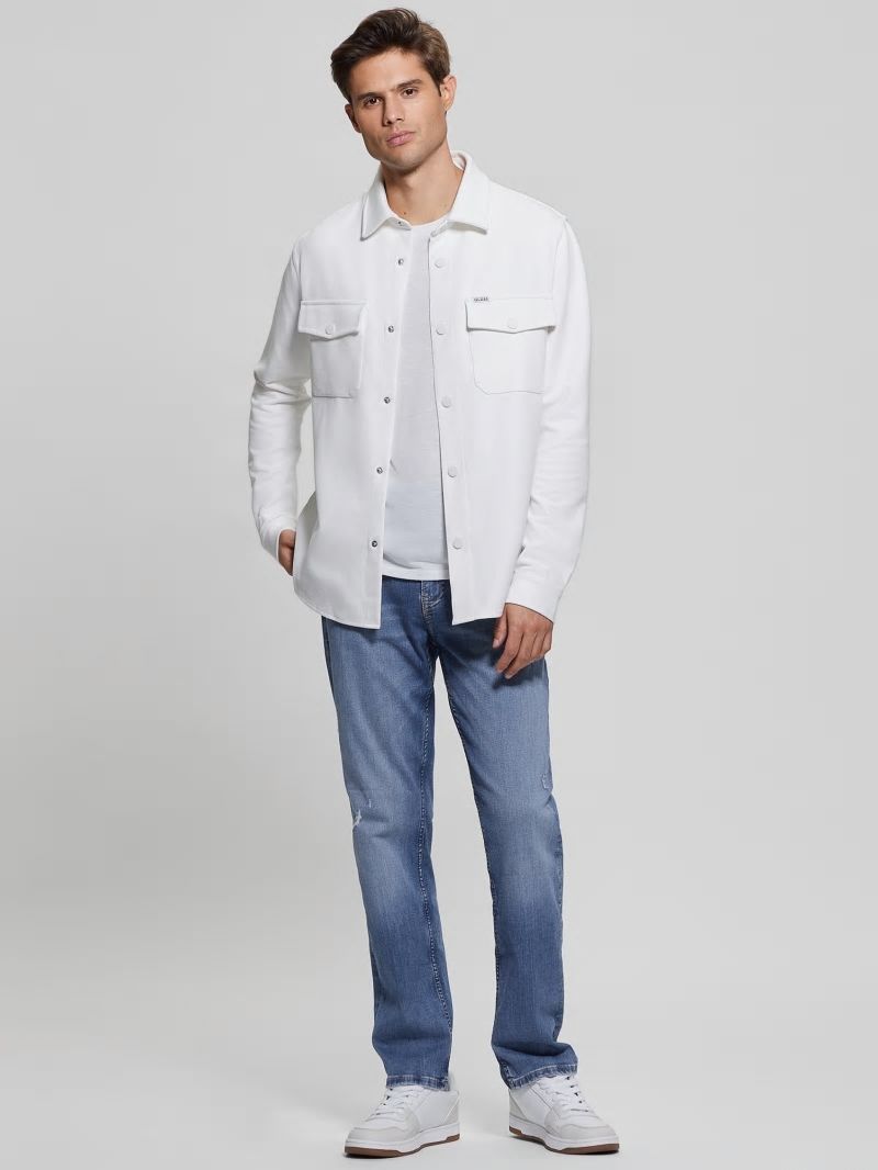 Guess James Textured Shirt - Salt White