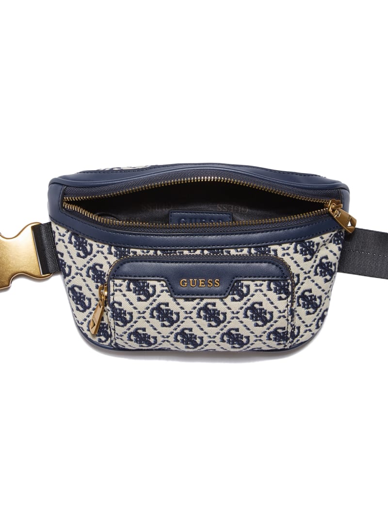 Guess Quattro G Compact Fanny Pack - Ivory/Blue