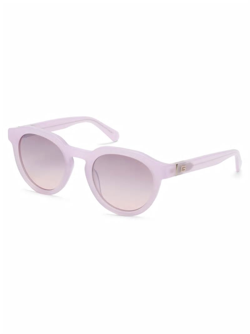 Guess Oversized Round Plastic Sunglasses - Blush