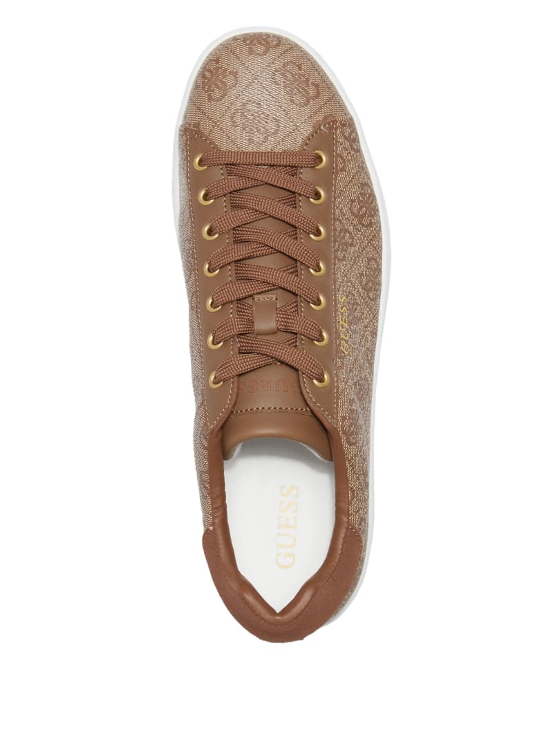 Guess Nola Quattro G Low-Top Sneakers - Tan Champagne