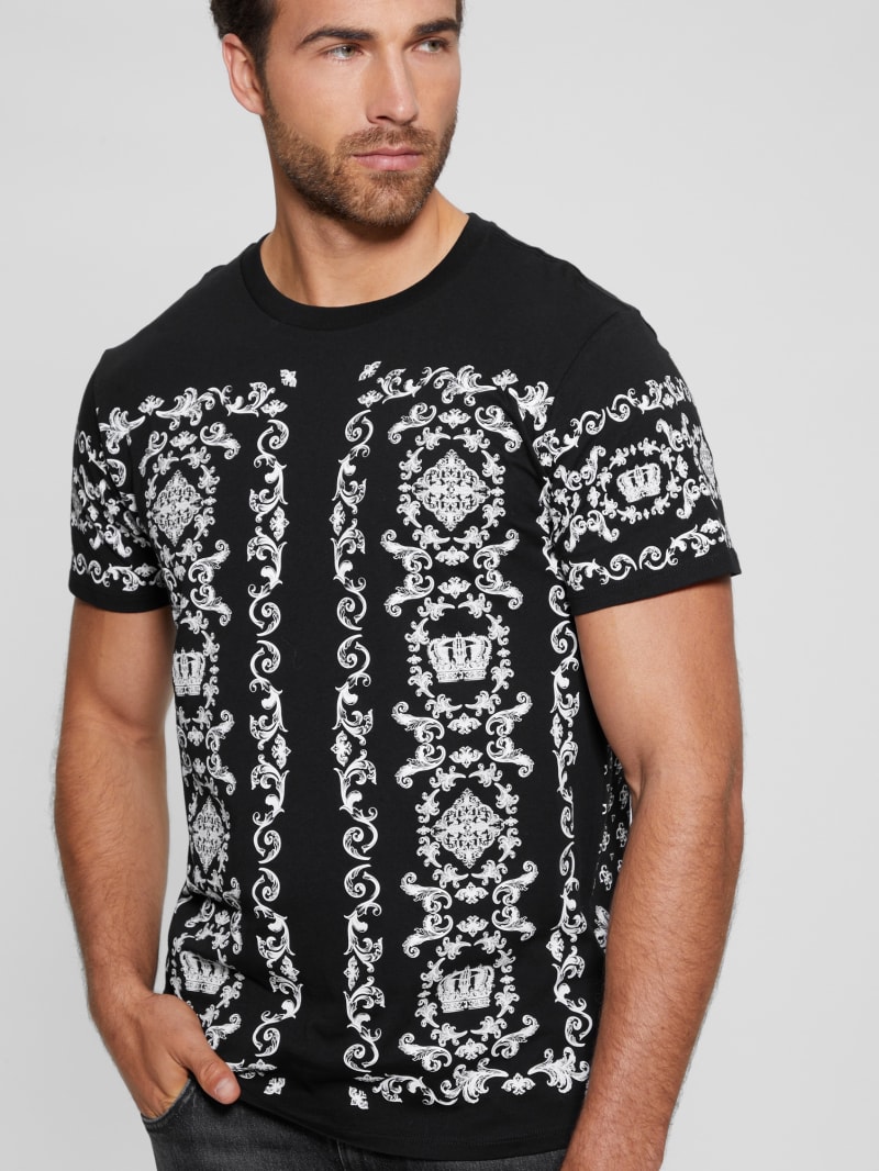 Guess Eco Crown Scroll Tee - Black