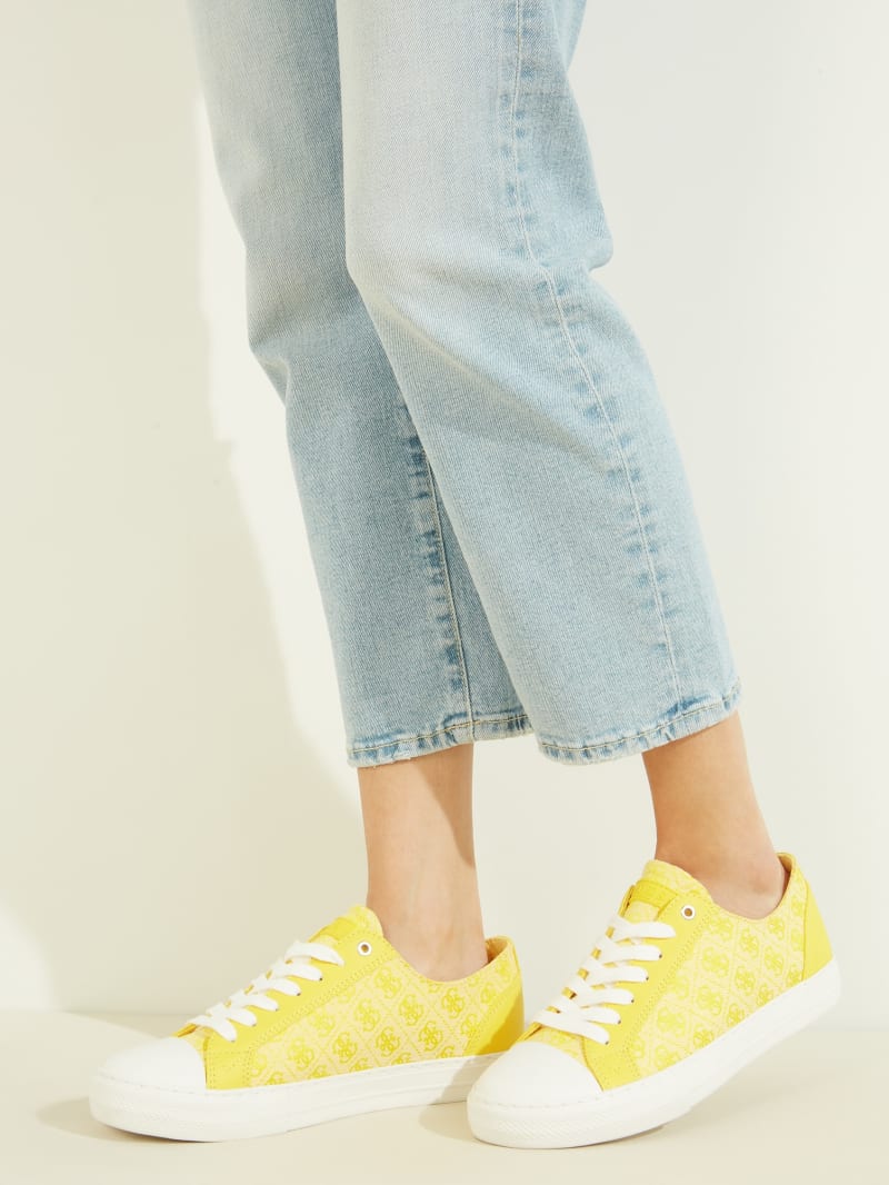 Guess Passit Logo Low-Top Sneakers - Yellow