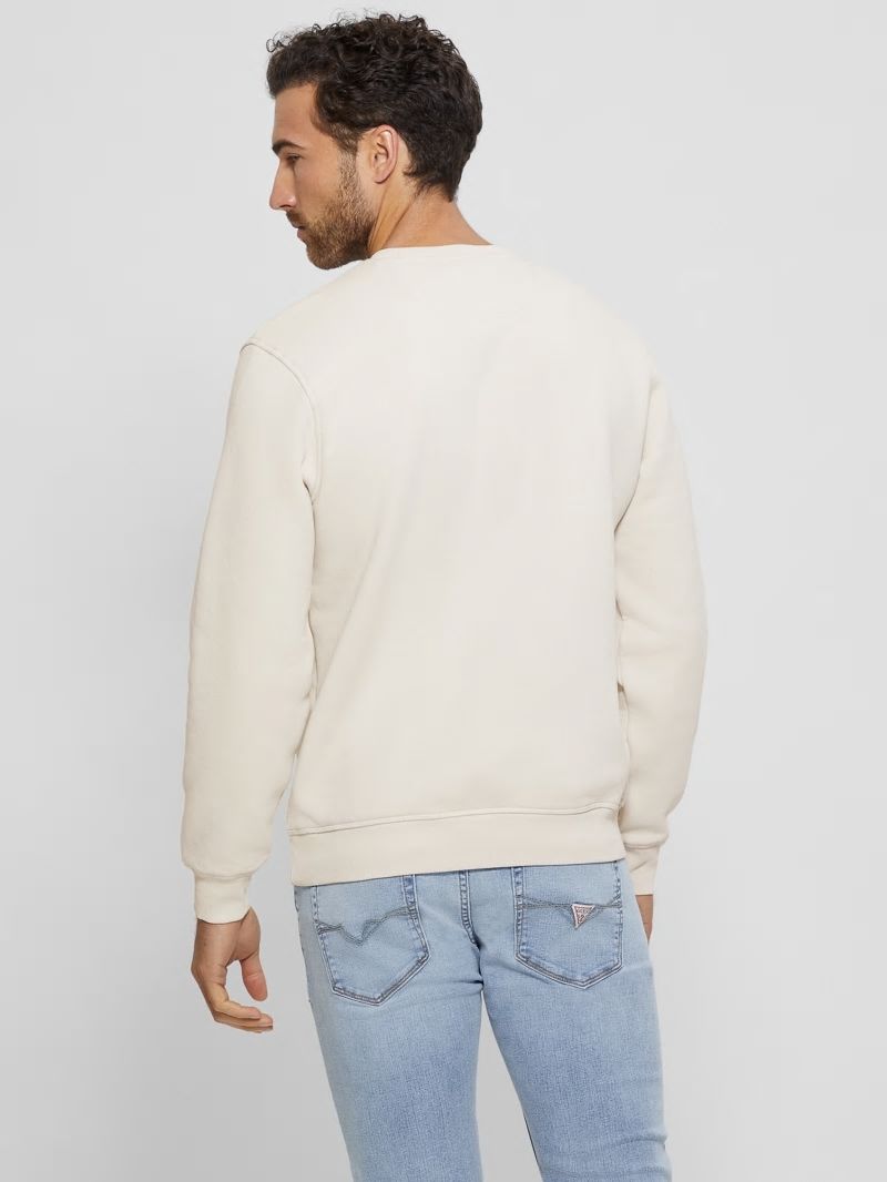 Guess Eco Beau Crewneck Fleece Sweatshirt - Muted Stone