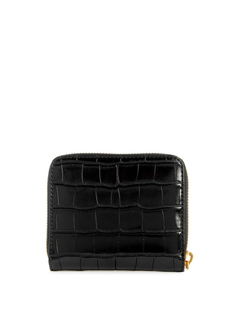 Guess James Croc Small Zip-Around Wallet - Black