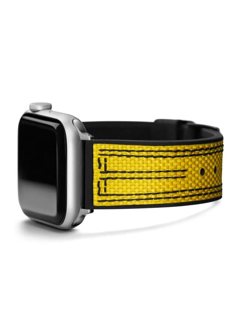 Guess Yellow and Black Woven 42-45 mm Band for Apple Watch® - Yellow