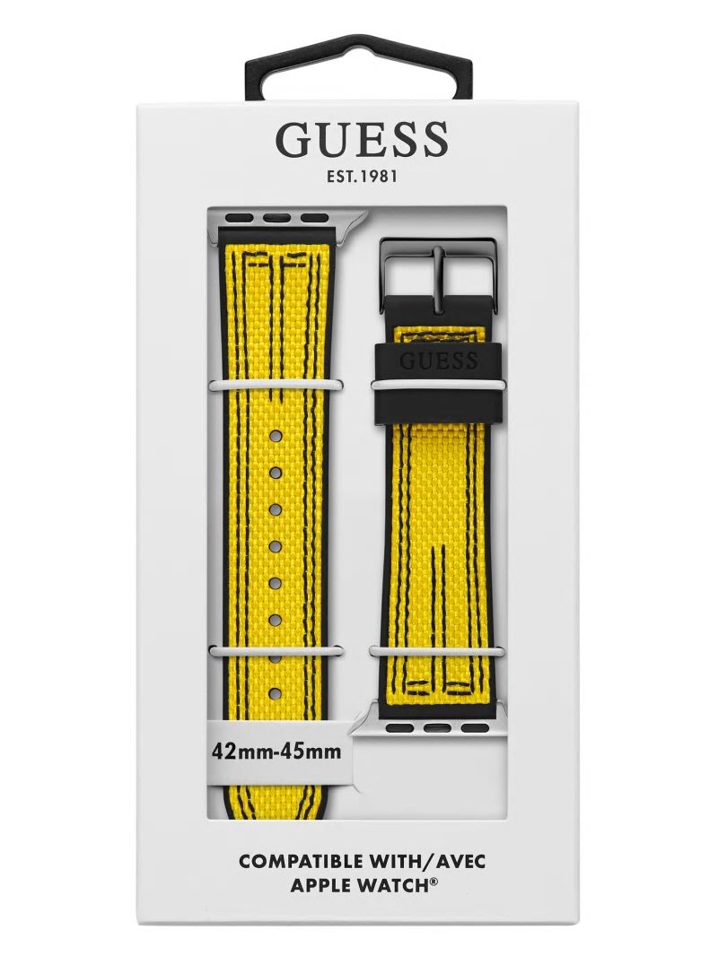 Guess Yellow and Black Woven 42-45 mm Band for Apple Watch® - Yellow