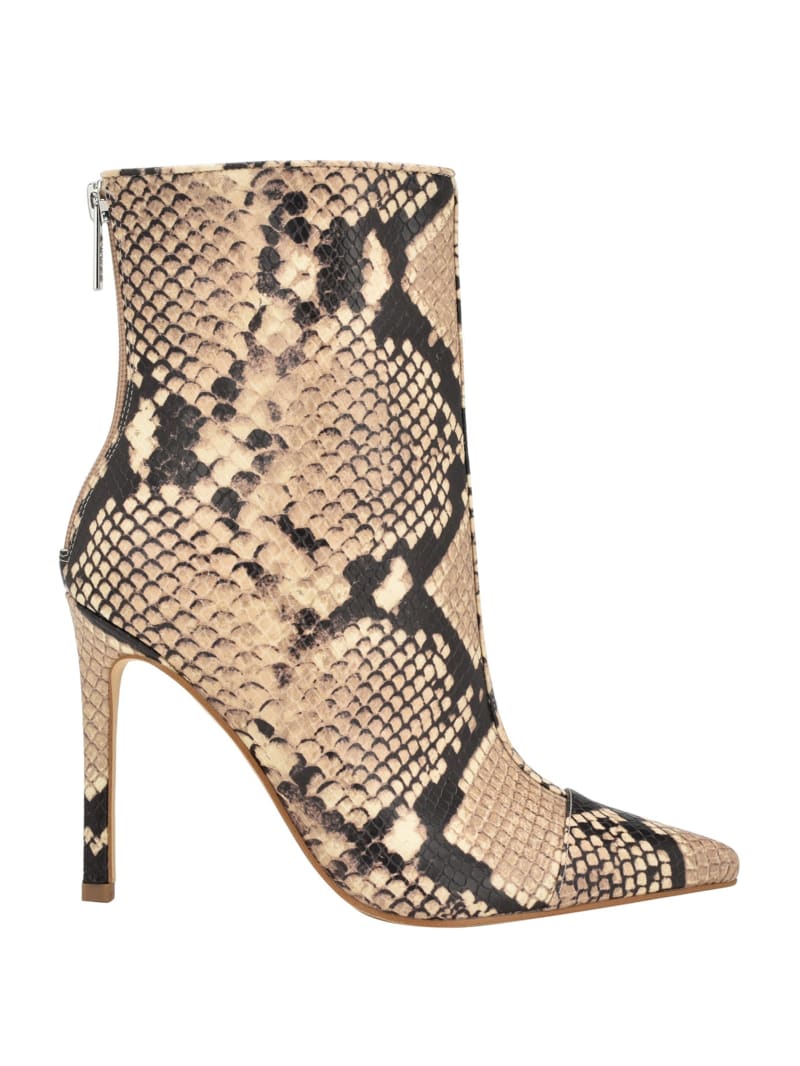 Guess Simone Zip-Up Heel Booties - Medium Natural 101