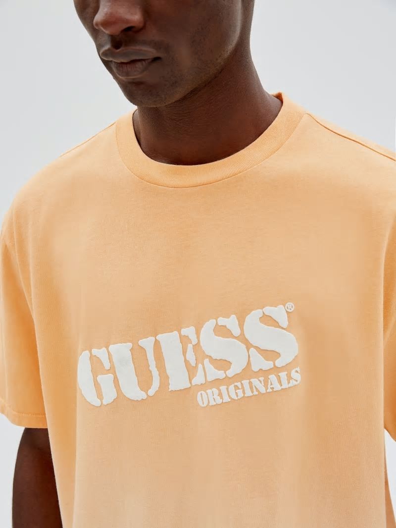 Guess GUESS Originals Dip-Dye Logo Tee - Orange Candy Multi