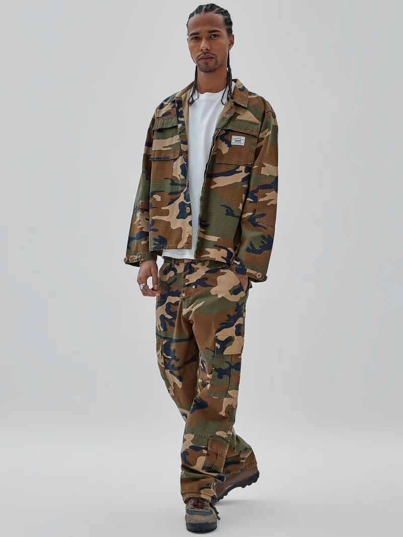 Guess GUESS Originals Ripstop Overshirt - Surplus Camo