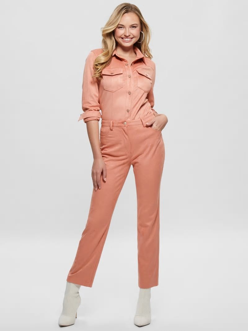 Guess Kelly Straight Pants - Satin Rose