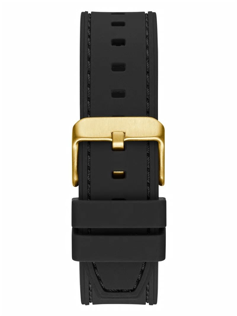 Guess Gold-Tone Translucent Dial Multifunction Watch - Black